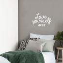 Vinyl Wall Art Decal - Love Yourself More - 17" x 24" - Modern Inspirational Quote For Home Bedroom Closet Kids Room Living Room Office Workplace Decor Sticker White 17" x 24" 2