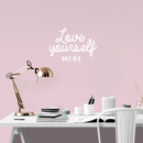 Vinyl Wall Art Decal - Love Yourself More - 17" x 24" - Modern Inspirational Quote For Home Bedroom Closet Kids Room Living Room Office Workplace Decor Sticker White 17" x 24" 3
