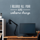 Vinyl Wall Art Decal - I Release All Fear And Welcome Change - 17" x 30" - Modern Inspirational Quote For Home Bedroom Closet Living Room Entryway Office Decoration Sticker White 17" x 30" 4