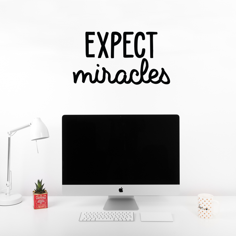 Vinyl Wall Art Decal - Expect Miracles - Modern Motivational Quote For Home Apartment Bedroom Living Room Office Workplace Decoration Sticker   3