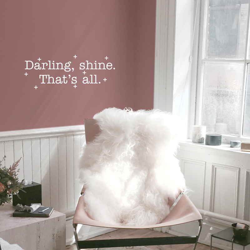 Vinyl Wall Art Decal - Darling Shine That's All - 9.5" x 25" - Modern Trendy Inspirational Positive Quote For Home Apartment Bedroom Living Room Office Decoration Sticker White 9.5" x 25" 5