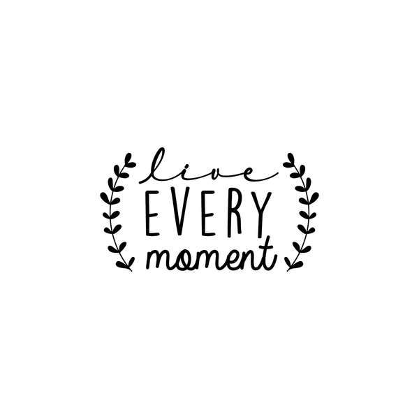 Vinyl Wall Art Decal - Live Every Moment - 12. Inspirational Love Every Day Sticker Quote For Home Bedroom Living Room Kids Room Coffee Shop Work Office Decor