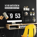 Vinyl Wall Art Decal - Your Intuition Knows Her Sh*t - 7" x 25" - Modern Sarcastic Adult Joke Quote For Home Bedroom Living Room Apartment Coffee Shop Decoration Sticker White 7" x 25" 5