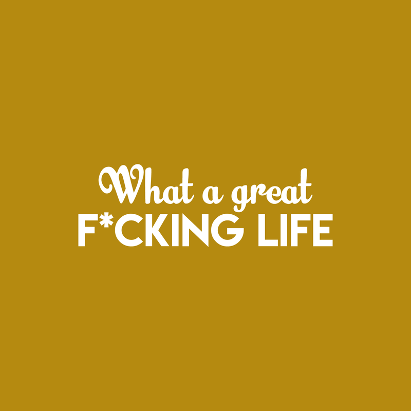 Vinyl Wall Art Decal - What A Great F*cking Life - 7" x 22" - Modern Inspirational Quote Humorous Sticker For Home Bedroom Living Room Coffee Shop Work office Decor White 7" x 22" 2
