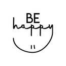 Vinyl Wall Art Decal - Be Happy - 17" x 17" - Modern Inspirational Cute Quote Positive Sticker For Home Bedroom Apartment Kids Room Playroom Work Office Decor Black 17" x 17" 2