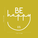 Vinyl Wall Art Decal - Be Happy - 17" x 17" - Modern Inspirational Cute Quote Positive Sticker For Home Bedroom Apartment Kids Room Playroom Work Office Decor White 17" x 17" 3