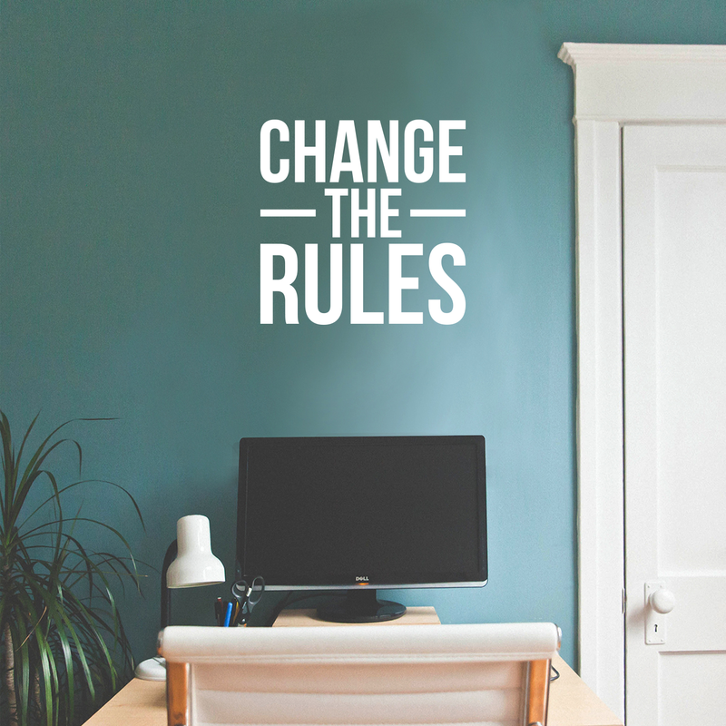 Vinyl Wall Art Decal - Change The Rules - 17" x 17" - Trendy Motivational Quote For Home Bedroom Living Room Apartment Office Workplace Coffee Shop Decoration Sticker White 17" x 17" 2