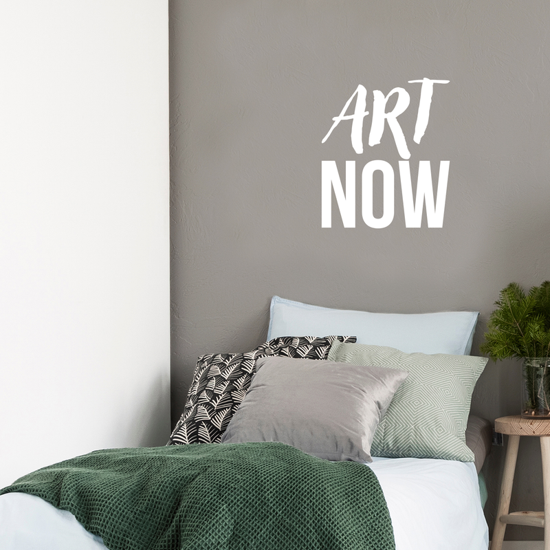 Vinyl Wall Art Decal - Art Now - 20" x 17" - Trendy Motivational Quote For Home Bedroom Kids Room Playroom Apartment Office Workplace Decoration Sticker White 20" x 17"