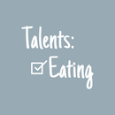 Vinyl Wall Art Decal - Talents: Eating - 3.5" x 4" - Trendy Sarcastic Humorous Quote Checklist Sticker For Notebook Diary Tablet Cover School Book Decoration White 3.5" x 4" 2
