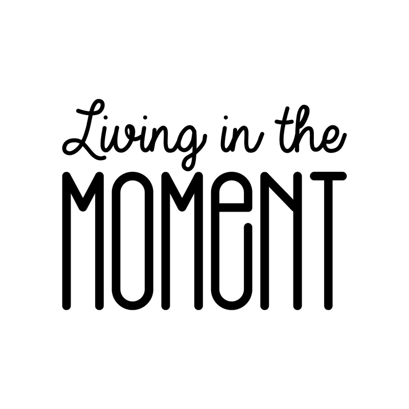 Vinyl Wall Art Decal - Living In The Moment - Trendy Motivational Positive Present Sticker Quote For Home Bedroom Living Room Work Office Coffe Shop Decor   3