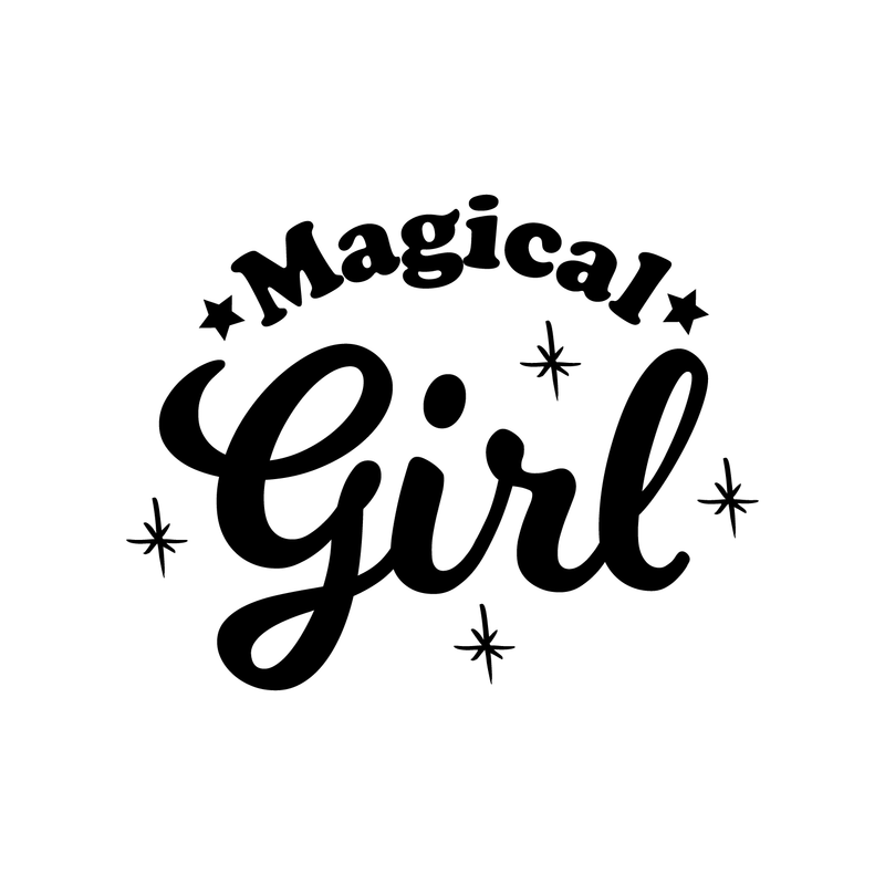 Vinyl Wall Art Decal - Magical Girl - 17" x 22" - Trendy Inspirational Cute Magic Stars Sticker Quote For Home Bedroom Girls Baby Room Nursery Office Decor Black 17" x 22" 4