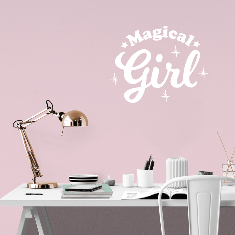 Vinyl Wall Art Decal - Magical Girl - 17" x 22" - Trendy Inspirational Cute Magic Stars Sticker Quote For Home Bedroom Girls Baby Room Nursery Office Decor White 17" x 22" 2