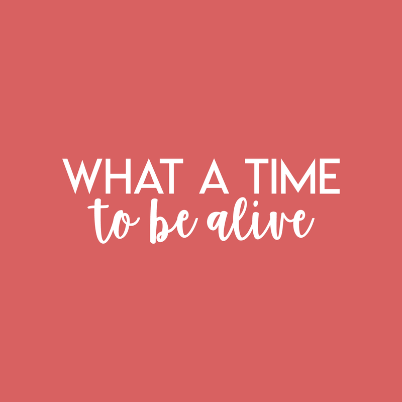 Vinyl Wall Art Decal - What A Time To Be Alive - 7" x 22" - Modern Inspirational Life Quote Positive Sticker For Home Bedroom Closet Living Room Work Office Coffee Shop Decor White 7" x 22" 2