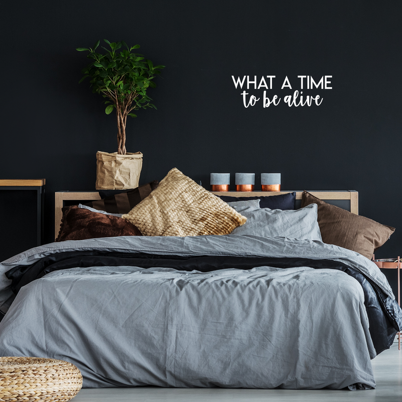 Vinyl Wall Art Decal - What A Time To Be Alive - 7" x 22" - Modern Inspirational Life Quote Positive Sticker For Home Bedroom Closet Living Room Work Office Coffee Shop Decor White 7" x 22" 5