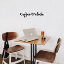 Vinyl Wall Art Decal - Coffee O Clock - 5" x 22" - Trendy Sticker Quote For Home Bedroom Living Room Dinning Room Kitchen Coffee Shop Cafe Office Decor Black 5" x 22" 3