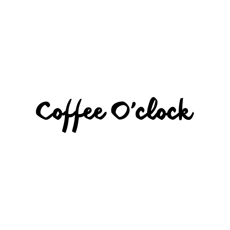 Vinyl Wall Art Decal - Coffee O Clock - 5" x 22" - Trendy Sticker Quote For Home Bedroom Living Room Dinning Room Kitchen Coffee Shop Cafe Office Decor Black 5" x 22" 5