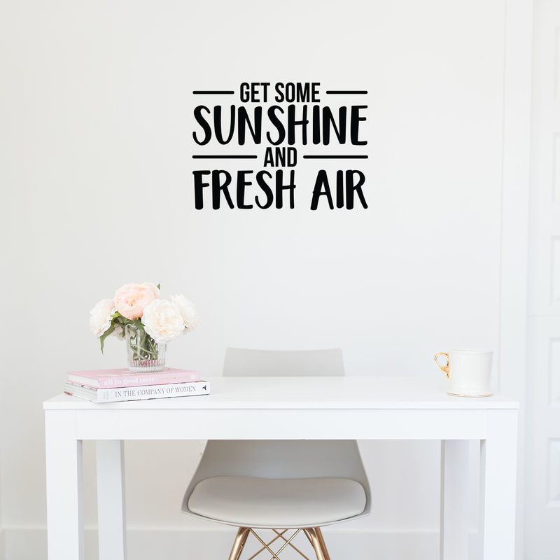 Vinyl Wall Art Decal - Get Some Sunshine And Fresh Air - 16" x 22" - Modern Inspirational Quote Sticker For Home Bedroom Living Room Coffee Shop Work Office Patio Decor Black 16" x 22" 3