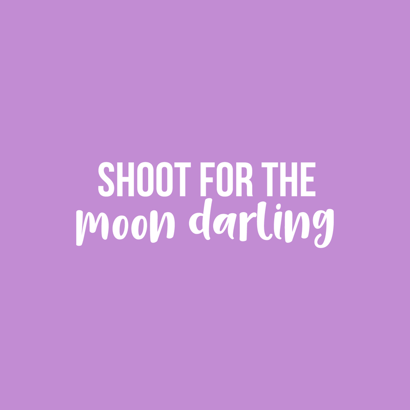 Vinyl Wall Art Decal - Shoot For The Moon Darling - 7.5" x 22" - Modern Inspirational Quote Positive Sticker For Home Girl Bedroom Kids Room School Playroom Office Decor White 7.5" x 22" 2