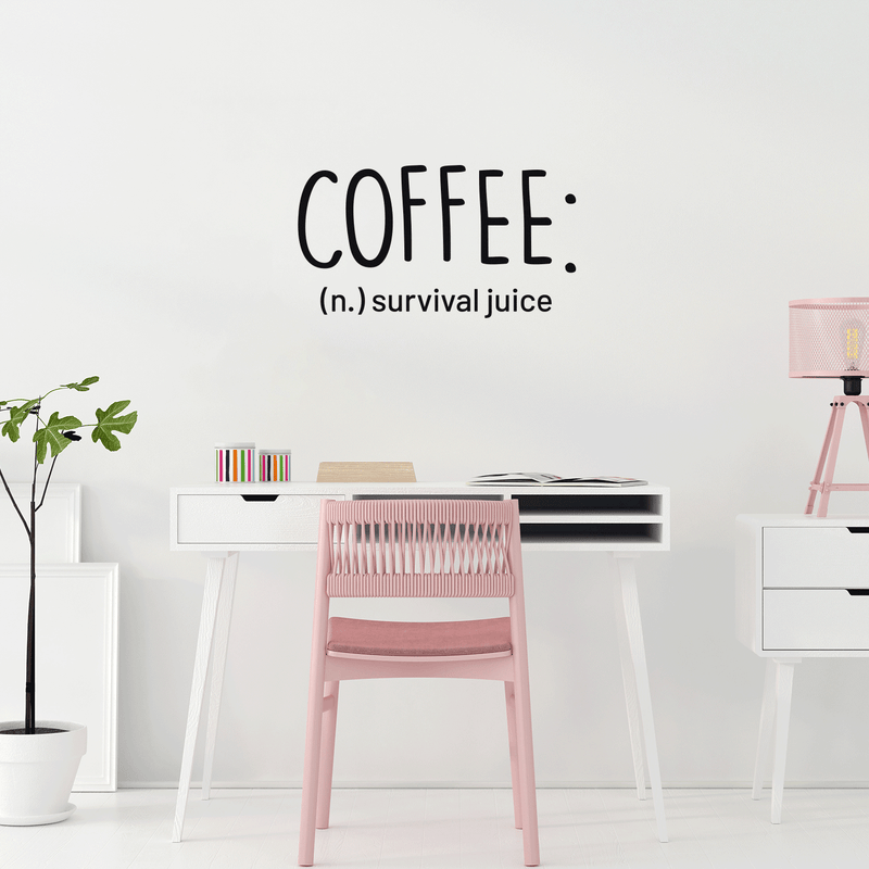 Vinyl Wall Art Decal - Coffee Definition Survival Juice - Modern Funny Sticker Quote For Home Bedroom Living Room Restaurant Kitchen Coffee Shop Cafe Decor   2