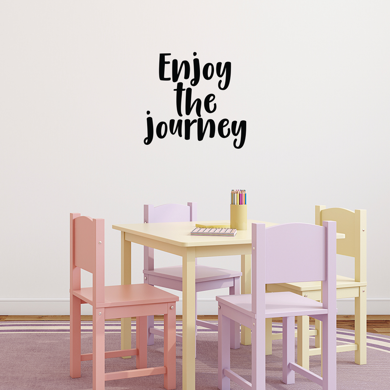 Vinyl Wall Art Decal - Enjoy The Journey - Modern Inspirational Quote Positive Sticker For Home Bedroom Kids Room Playroom Work Office Coffee Shop Decor