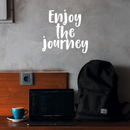 Vinyl Wall Art Decal - Enjoy The Journey - 17" x 18" - Modern Inspirational Quote Positive Sticker For Home Bedroom Kids Room Playroom Work Office Coffee Shop Decor White 17" x 18" 2