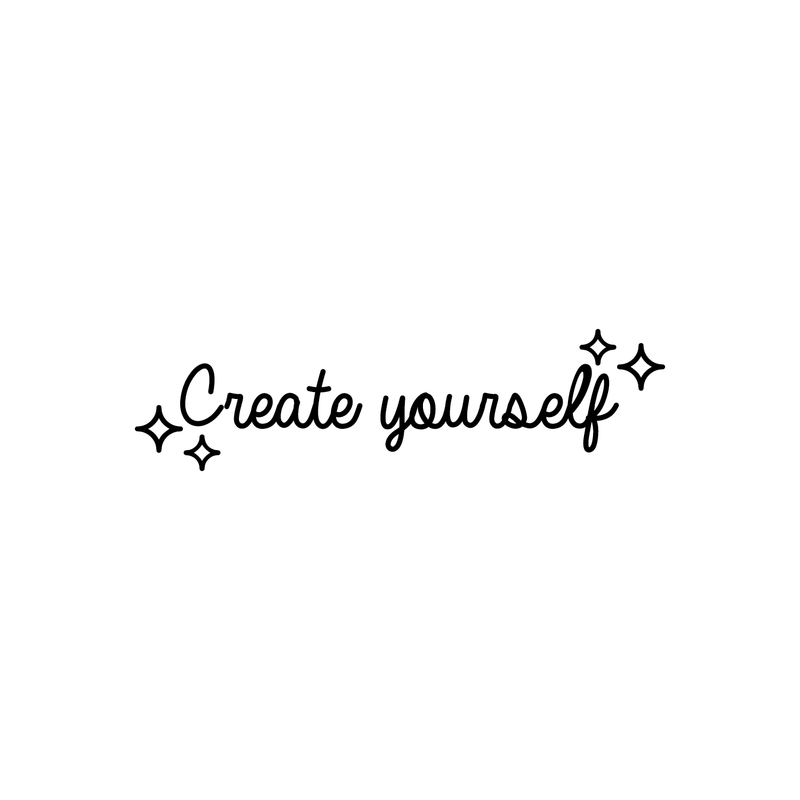 Vinyl Wall Art Decal - Create Yourself - 6.5" x 25" - Modern Motivational Quote Positive Sticker For Home Office Bedroom Living Room School Classroom Coffee Shop Decor Black 6.5" x 25" 3
