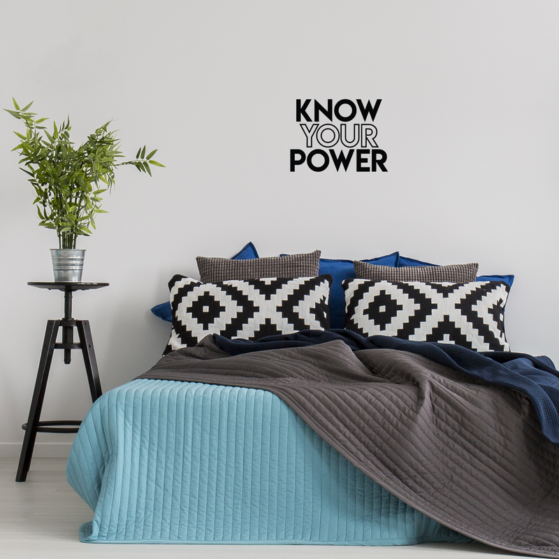 Vinyl Wall Art Decal - Know Your Power - 16.5" x 22" - Modern Inspirational Quote Sticker For Home Bedroom Kids Room Playroom Work Office Coffee Shop Decor Black 16.5" x 22" 3
