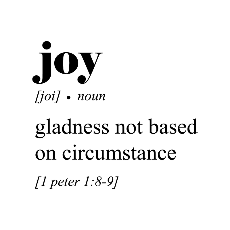 Vinyl Wall Art Decal - Joy Gladness Not Based On Circumstance - 1 Peter 1:8-9 Inspirational Religious Faithful Quote For Home Bedroom Living Room Church Work Decor   3