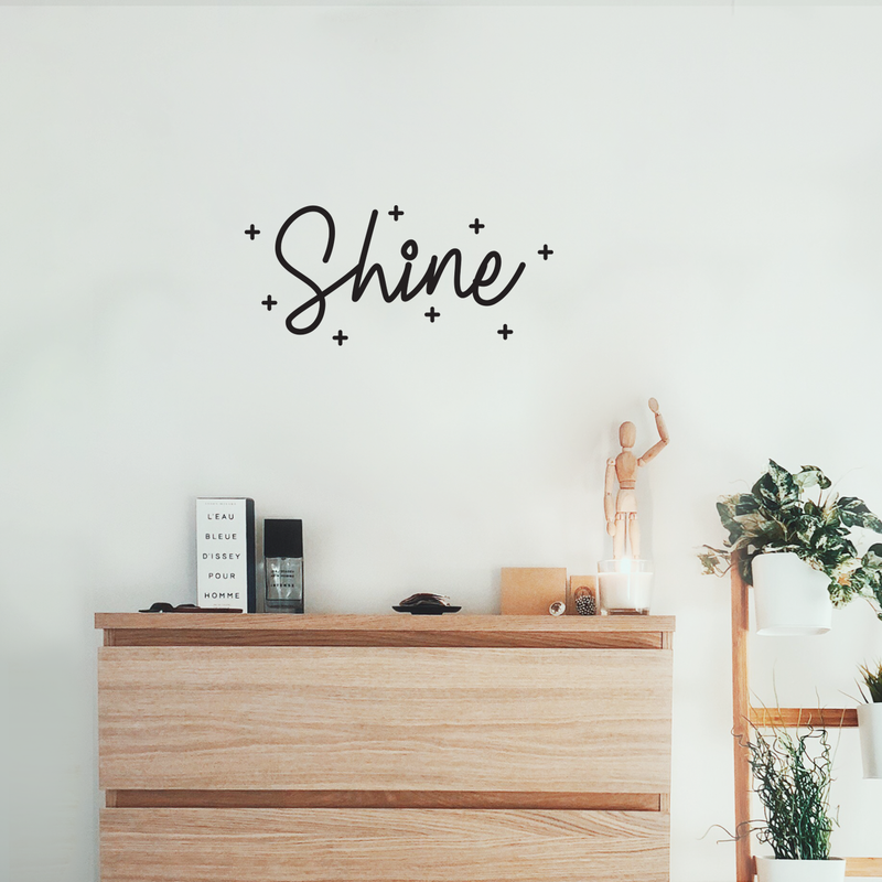 Vinyl Wall Art Decal - Shine - Modern Inspirational Cute Quote Sticker For Children Home Office Bedroom Closet Kids Room Playroom Dance Classroom Coffee Shop Decor   5