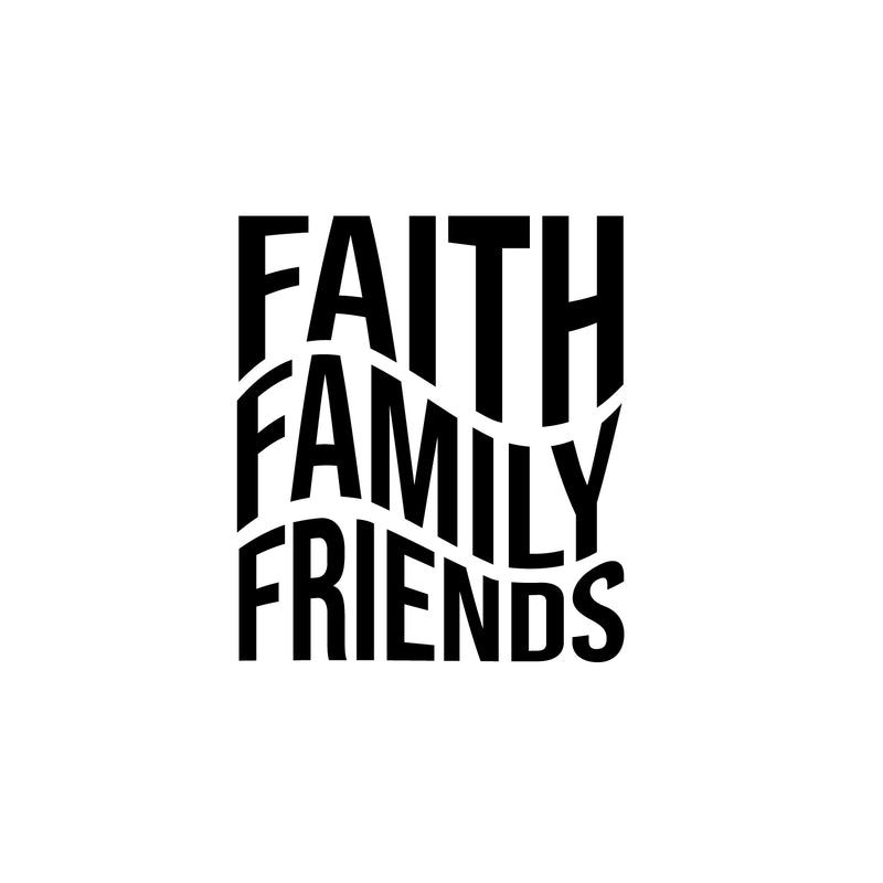 Vinyl Wall Art Decal - Faith Family Friends - Modern Cute Inspirational Quote Sticker For Home Family Room Playroom Living Room Dining Room Business Office School Decor   2