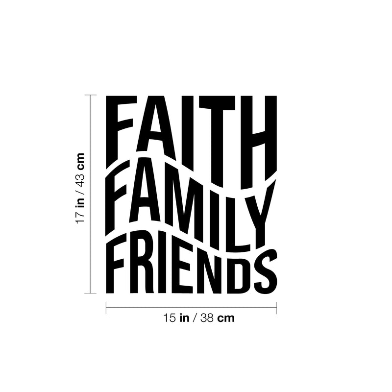 Vinyl Wall Art Decal - Faith Family Friends - Modern Cute Inspirational Quote Sticker For Home Family Room Playroom Living Room Dining Room Business Office School Decor   3