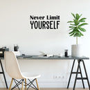 Vinyl Wall Art Decal - Never Limit Yourself - 11. Trendy Motivational Self-Esteem Quote Sticker For Home School Classroom Bedroom Living Room Office Decor