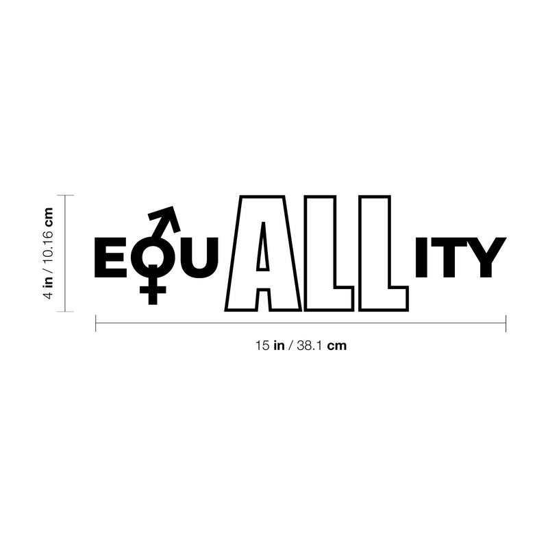 Vinyl Wall Art Decal - EquALLity - Trendy Inspirational Positive Equality Gender Quote Sticker For Home Living Room Office School Classroom Coffee Shop LGBT Pride Decor   3