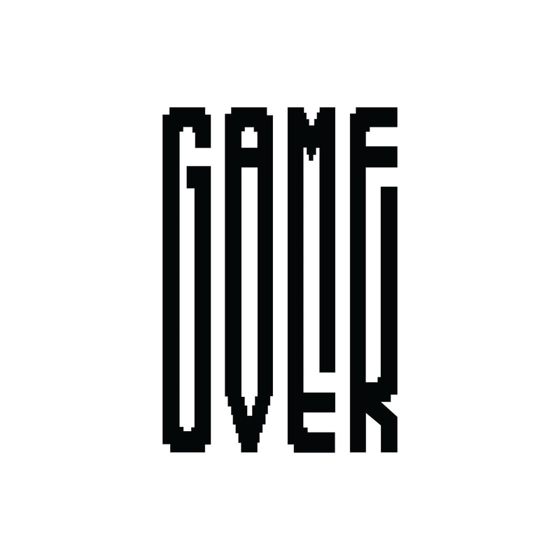 Vinyl Wall Art Decal - Game Over - Cool Old School Home Playroom Bedroom Living Room Kids Room Nursery - Fun Gamers Decals for Indoor Outdoor Apartment Dorm Room (12" x 20"; Black)   2