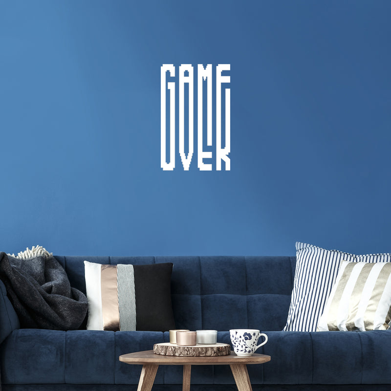 Vinyl Wall Art Decal - Game Over - Cool Old School Home Playroom Bedroom Living Room Kids Room Nursery - Fun Gamers Decals for Indoor Outdoor Apartment Dorm Room (12" x 20"; Black)   5