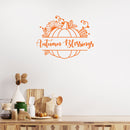 Vinyl Wall Art Decal - Autumn Blessings - Modern Lovely Fall Pumpkins Season Design Sticker For Home Family Room School Office Coffee Shop Doors Windows Storefront Decor