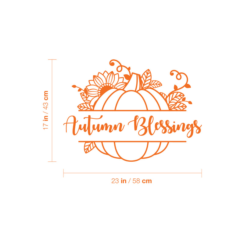 Vinyl Wall Art Decal - Autumn Blessings - Modern Lovely Fall Pumpkins Season Design Sticker For Home Family Room School Office Coffee Shop Doors Windows Storefront Decor   4