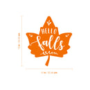 Vinyl Wall Art Decal - Hello Fall - Modern Inspiring Lovely Autumn Leaf Season Design Sticker For Home Family Room School Office Coffee Shop Doors Windows Storefront Decor   3