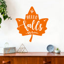 Vinyl Wall Art Decal - Hello Fall - Modern Inspiring Lovely Autumn Leaf Season Design Sticker For Home Family Room School Office Coffee Shop Doors Windows Storefront Decor   4