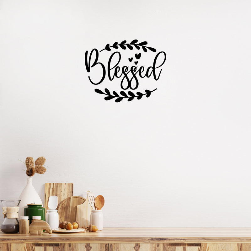 Vinyl Wall Art Decal - Blessed - Modern Inspirational Lovely Quote Sticker For Home Closet Kids Nursery Playroom Family Room Daycare Kindergarten Classroom Decor   4