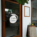 Vinyl Wall Art Decal - Coffee O' Clock - Modern Fun Caffeine Lovers Cool Design Sticker For Home Living Room Kitchen Office Coffee Shop Restaurant Storefront Decor   5