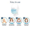 MI Technologies Inc LTM3PLYSmlFaceMaskAdultSkyBlue50-3832 PPE Face Mask - 3ply Adults