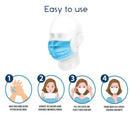 MI Technologies Inc LTMASTMLevel3MASK50SapphireBlue-3796 PPE Face Mask - 3ply Adults