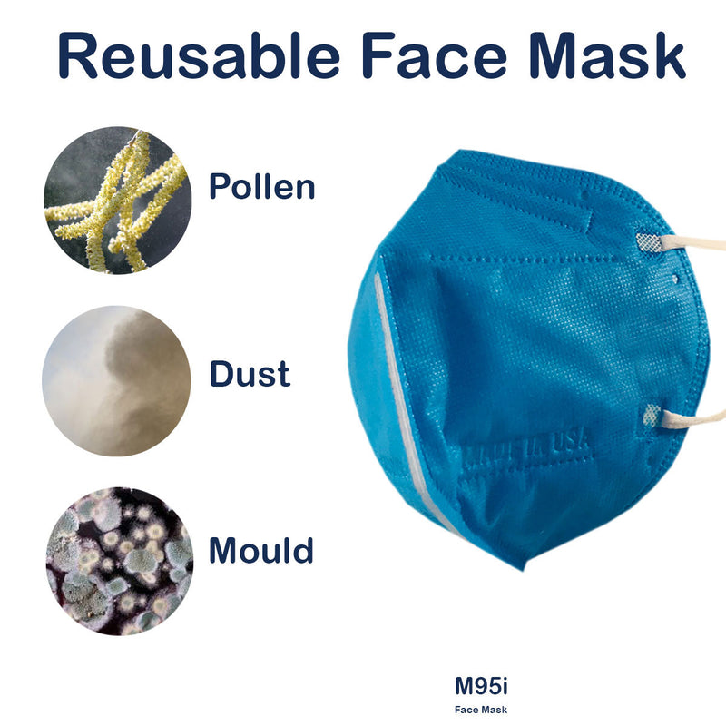 MI Technologies Inc LTMM95iFaceMaskAdultSapphireBlue05-3707 PPE Face Mask - M95i